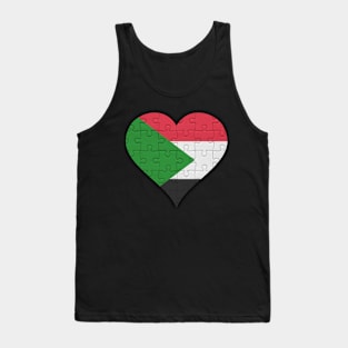 Sudanese Jigsaw Puzzle Heart Design - Gift for Sudanese With Sudan Roots Tank Top